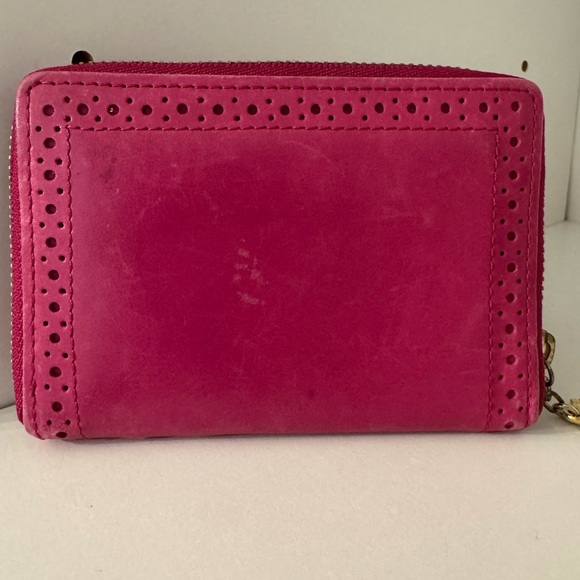 YSL - Yves Saint Laurent Magenta Leather Compact Wallet - with COA - Picture 2 of 10